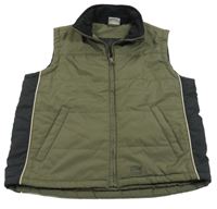 Khaki-tmavomodrá šusťáková zateplená vesta Alive