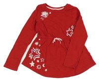 Červená tunika s flitry 