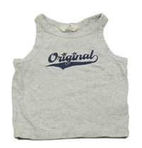 Světlešedý crop top s nápisem H&M