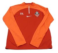 Červeno-nenonově korálová sportovní mikina s nápisy a logem Nike