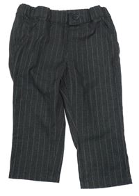 Šedo-bílé pruhované chino kalhoty H&M