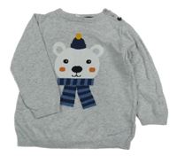 Světlešedý svetr s medvídkem H&M