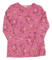Růžové květované triko s koníky Kids