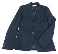 Tmavomodré společenské vlněné sako H&M