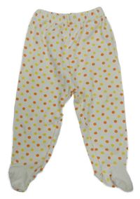 Bílo-oranžovo-žluté puntíkaté polodupky 