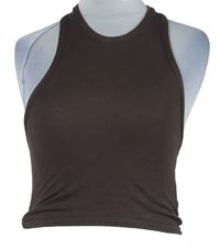 Dámský hnědý crop top PrettyLittle Thing