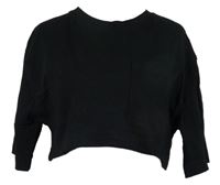 Dámské černé crop tričko s kapsou Zara 