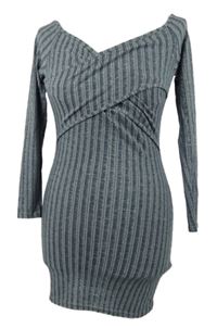 Dámské tmavomodré žebrované midi šaty MissGuided 