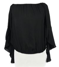 Dámská černá šifonová crop halenka Boohoo 