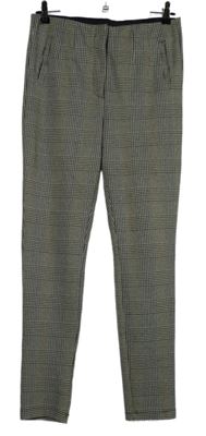 Dámské černo-oranžové kostičkované skinny kalhoty C&A