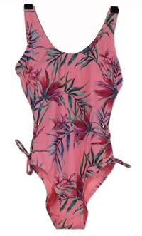 Dámské neonově růžové květované jednodílné plavky F&F