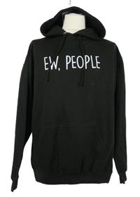 Nové - Pánská černá mikina s náipsem a kapucí 