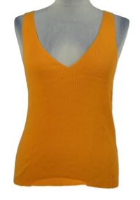 Dámský oranžový žebrovaný pletený top Next 