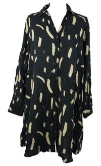 Dámské černo-béžové vzorované košilové šaty Ever.me 