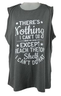 Dámský šedý top s nápisem 