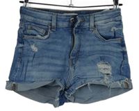 Dámské světlemodré riflové kraťasy s prošoupáním H&M