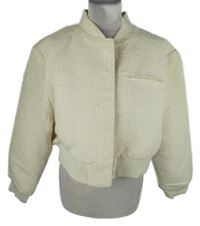 Dámský smetanový huňatý crop bomber H&M
