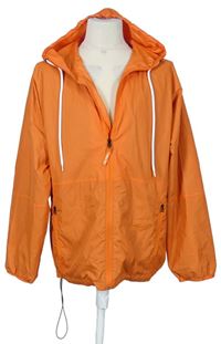 Pánská oranžová šusťáková sportovní bunda s kapucí 
