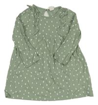 Khaki bavlněné šaty s flíčky H&M