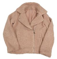 Světlerůžová huňatá podšitá bunda Matalan
