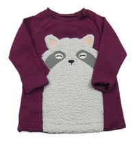 Švestkové teplákové šaty s mývalem 