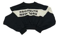 Černo-béžová crop mikina s nápisem M&S