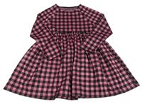 Černo-růžové kostkované šaty Dunnes