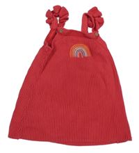 Tmavorůžové žebrované pletené šaty s duhou Next