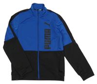 Modro-černá sportovní propínací mikina s logem Puma