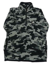 Černá fleecová army mikina s nášivkou Matalan