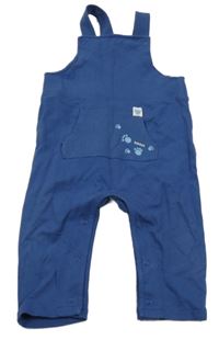 Modré bavlněné laclové tepláky s tlapkami Impidimpi