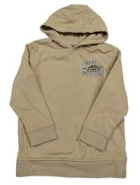 Béžová mikina s potiskem a kapucí George