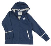 Tmavomodrá nepromokavá bunda s bagrem a kapucí Lupilu