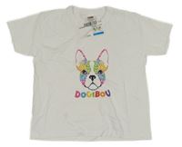 Nové - bílé tričko s pejskem Fruit of the Loom