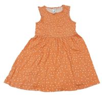 Lososové puntíkaté bavlněné šaty C&A