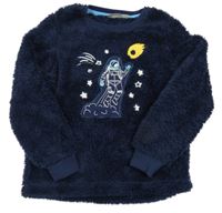 Tmavomodrá huňatá mikina s kosmonautem Alive