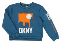 Modrá mikina s potiskem DKNY