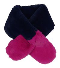 Tmavomodro-fuchsiová chlupatá šála M&S