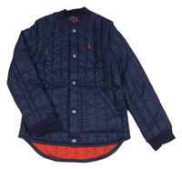2v1 Tmavomodrá šusťáková zateplená bunda s odepínacími rukávy Ralph Lauren