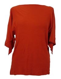 Dámský červený lehký svetr s lodičkovým výstřihem