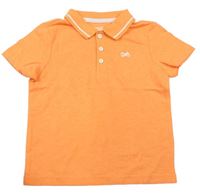 Neonově oranžové polo tričko s výšivkou F&F