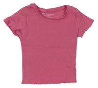 Růžové žebrované crop tričko zn. Primark