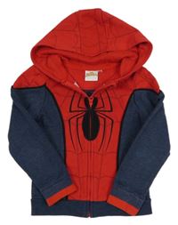 Červeno-tmavomodrá propínací mikina s kapucí - Spidermane 