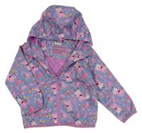 Světlemodrošedá šusťáková jarní bunda s Pepinou a kapucí 