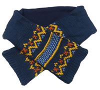 Tmavomodrá pletená podšitá šála se vzorem Nutmeg