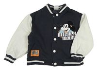 Antracitovo-bílá baseballová mikina s Mickeym Zara