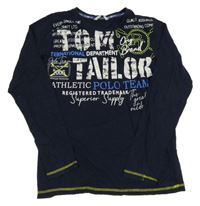 Tmavomodré triko s nápisy Tom Tailor