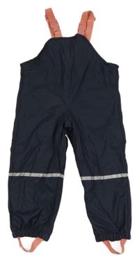 Tmavomodré voděodolné laclové zateplené kalhoty Lupilu