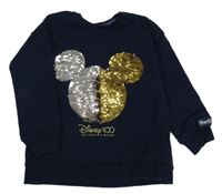 Tmavomodrá mikina s překlápěcími flitry - Mickey George