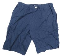 Tmavomodré plátěné kraťasy Next